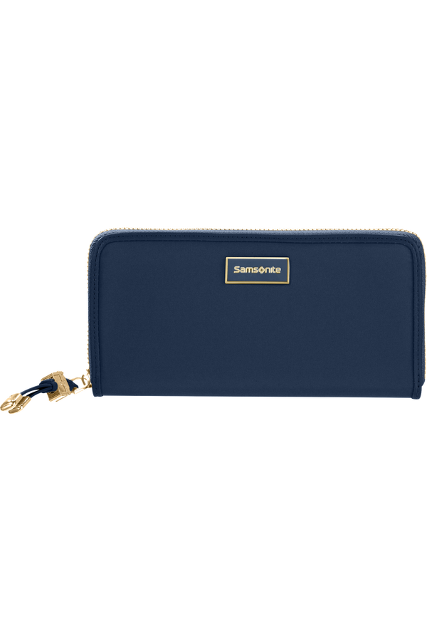 Samsonite Karissa Slg Wallet ZIP Around L  Tmavá námořní modrá