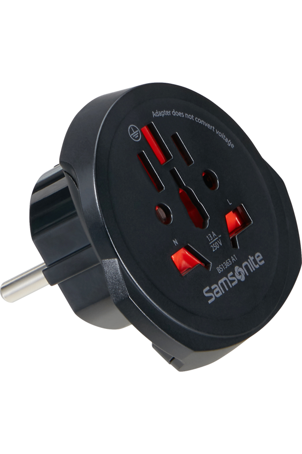 Samsonite Travel Accessories World to Europe Adaptor Černá Samsonite Travel Accessories World to Europe Adaptor Černá