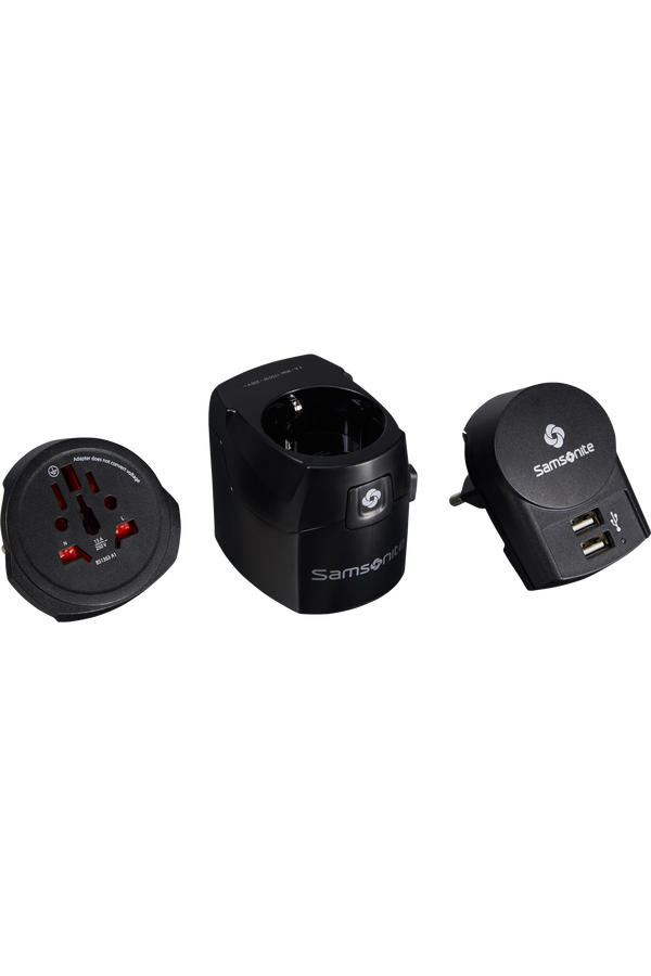 Samsonite Travel Accessories World Adaptor Pro 3-P+USB Černá