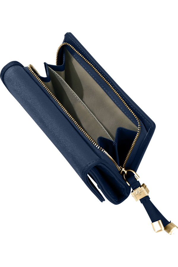 Samsonite Karissa Slg Wallet 12CC+ZIP EXT M  Tmav&aacute; n&aacute;mořn&iacute; modr&aacute;