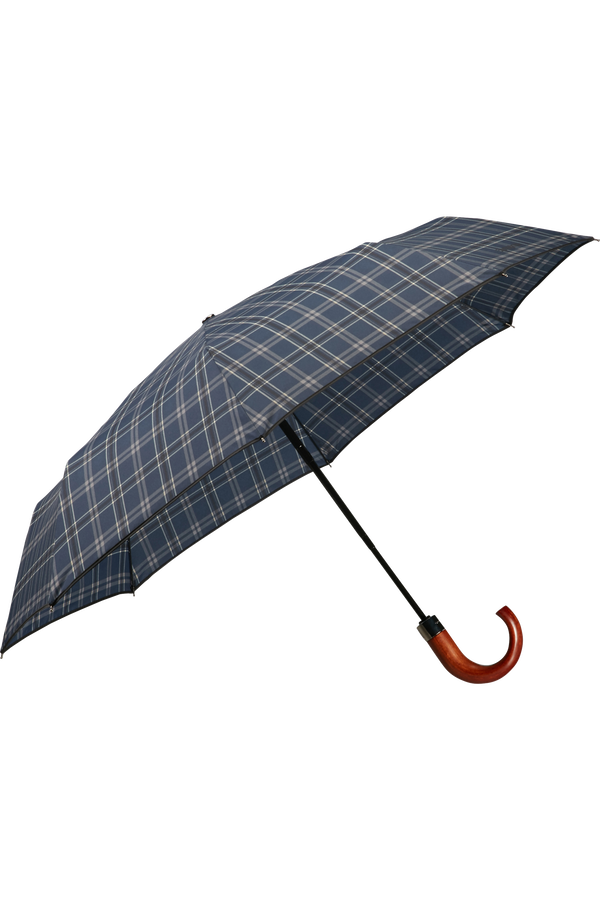 Samsonite Wood Classic S 3 Sect. Auto O/C Crook  Black/Blue Scottish